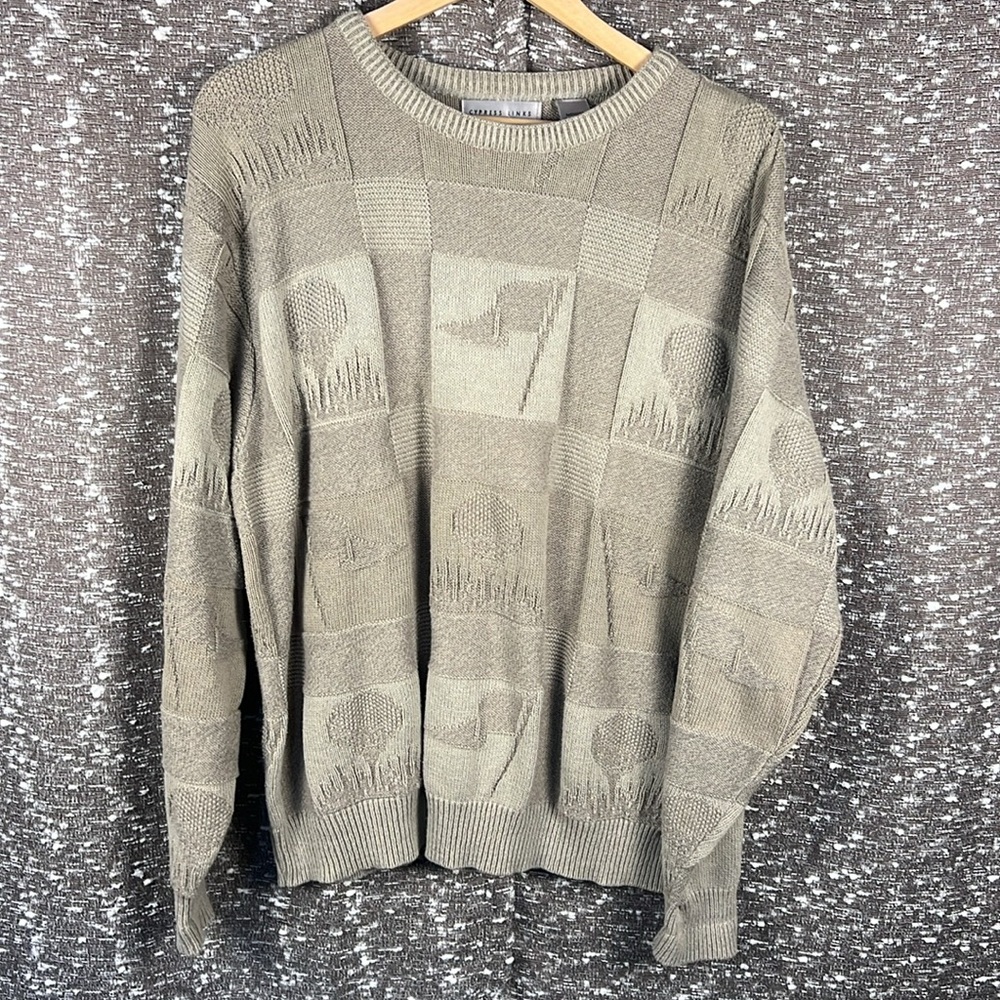 Vintage Cypress Links Golf Wear 3D‎ Knit Sweater Golf USA Made Size Med
